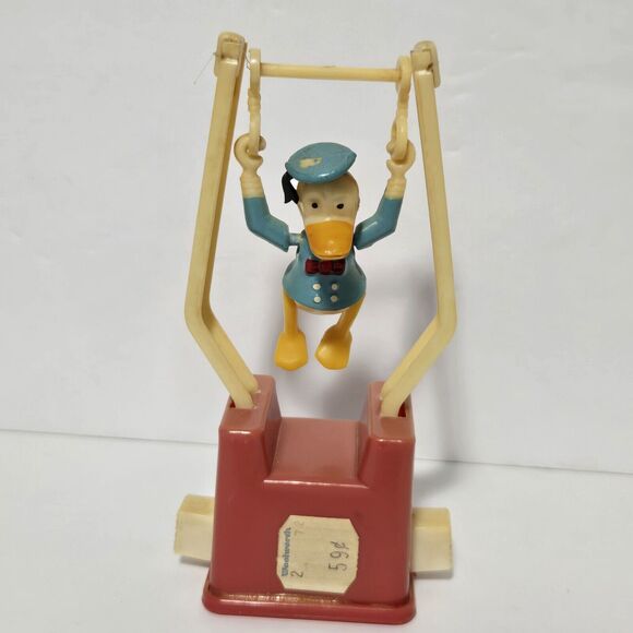 Vintage 1960s Donald Duck Tricky Trapeze Push Button String Toy Disney - Picture 1 of 10